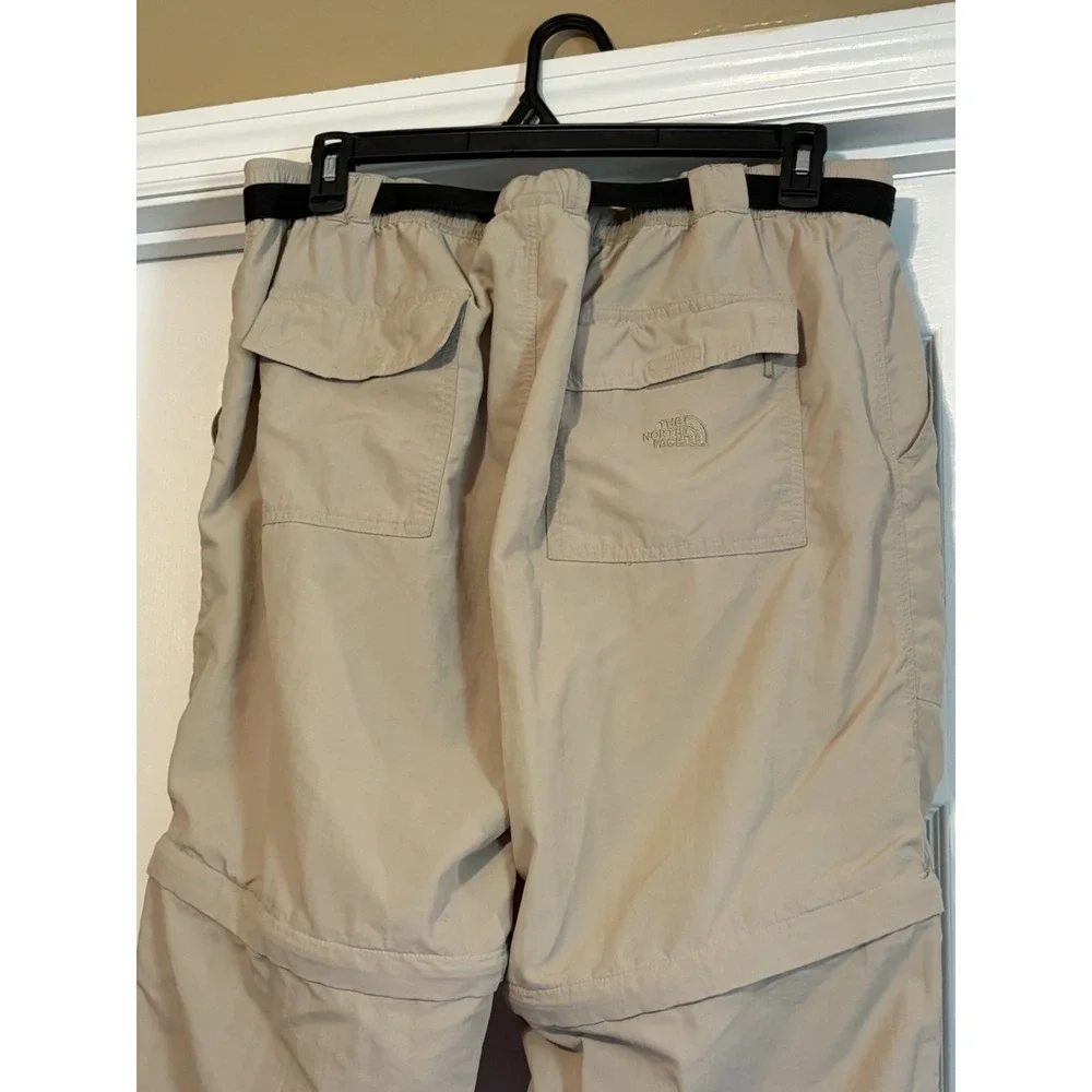 The North Face Pants Mens XL Beige Nylon Convertible Zip Off Hiking Belt